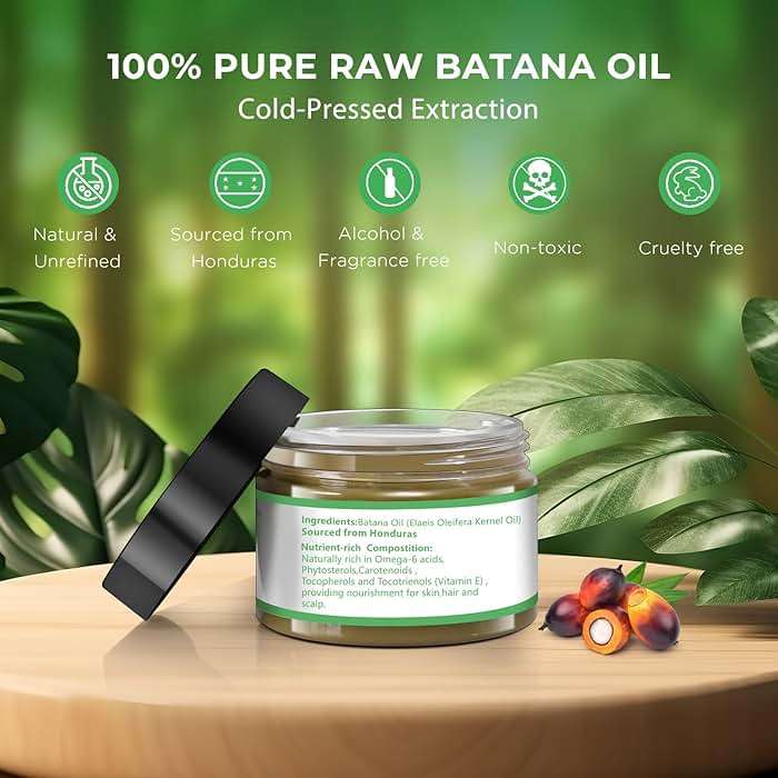 Mysense Raw Batana Oil, 100% Pure Unrefined and Organic Growth Oil from Honduras, Scalp Care for Women & Men, Prevent Hair Loss, Promote Hair Thickness - Image 2