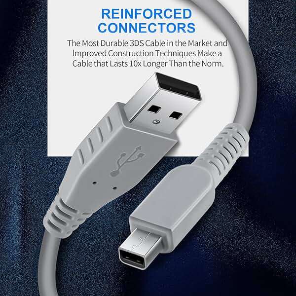 SENBOMA 3DS Charger Cable - 4.9FT OEM Original Replacement Power Charging Cord for New 3DS XL New 3DS 3DS XL New 2DS XL New 2DS 2DS XL 2DS DSi DSi XL (Bulk Packaging) (2) - Image 4