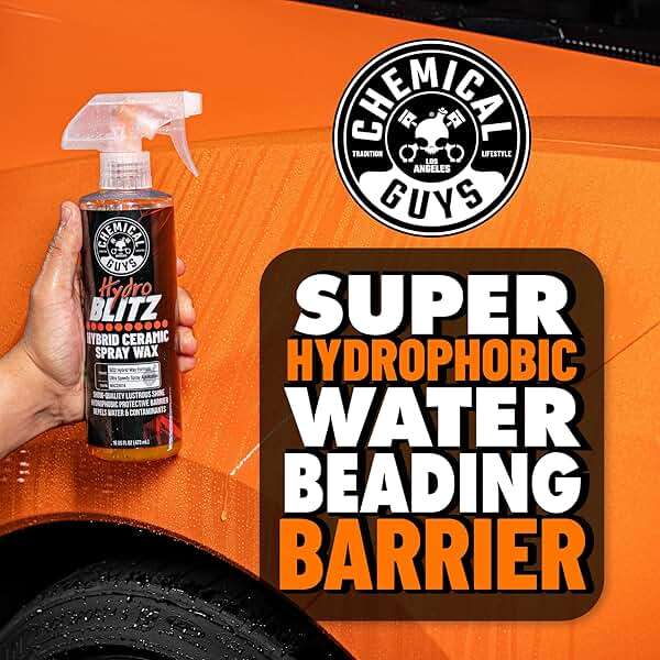 Chemical Guys HydroBlitz Ceramic Spray Wax with Carnauba - Hybrid Car Wax Spray Formula for Cars, Trucks, SUVs and RVs, Boosts Gloss, Protection & Water Beading on Paint, Glass and Wheels, 16 fl oz - Image 5