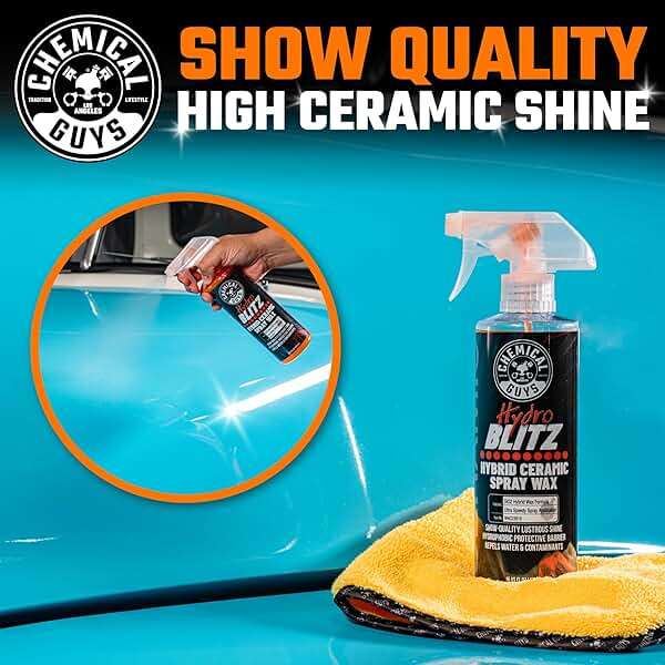 Chemical Guys HydroBlitz Ceramic Spray Wax with Carnauba - Hybrid Car Wax Spray Formula for Cars, Trucks, SUVs and RVs, Boosts Gloss, Protection & Water Beading on Paint, Glass and Wheels, 16 fl oz - Image 6