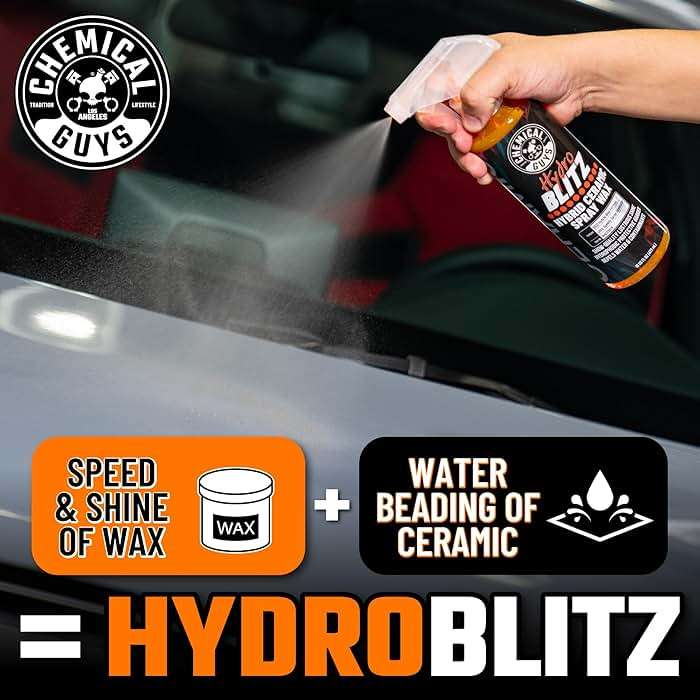 Chemical Guys HydroBlitz Ceramic Spray Wax with Carnauba - Hybrid Car Wax Spray Formula for Cars, Trucks, SUVs and RVs, Boosts Gloss, Protection & Water Beading on Paint, Glass and Wheels, 16 fl oz - Image 7