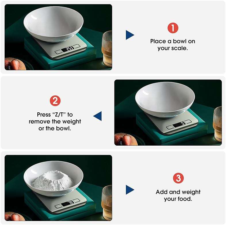 Mik-Nana Food Scale, 22lb Digital Kitchen Scale Weight Grams and Ounces for Baking Cooking Coffee Package Postage, 6 Units with Tare Function, LCD Display, Easy Clean Stainless Steel - Image 6
