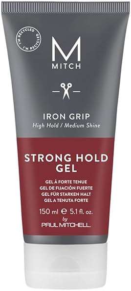 MITCH by Paul Mitchell Iron Grip Strong Hold Gel, High Hold, Medium Shine, For All Hair Types + Textures, 5.1 fl. oz - Image 1