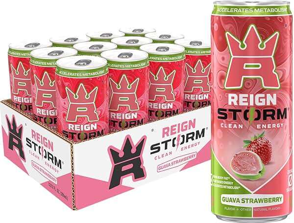 REIGN Storm, Guava Strawberry, Fitness & Wellness Energy Drink, 12 Fl Oz | Pack of 12 - Image 1