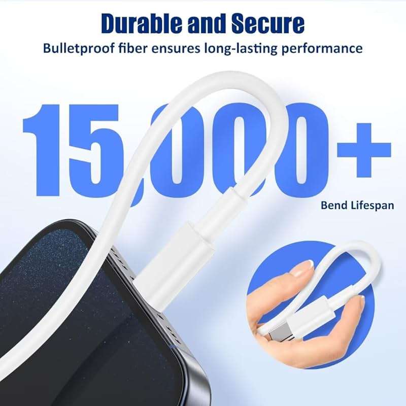 i Phone 17/16 Charger Fast Charging 3-Pack, 20W Type C Charger[3+6+10FT] USB C Wall Charger Cables for iPhone 16/15/15 Plus/15 Pro Max, iPad Pro/Air/AirPods/Samsung - Image 3
