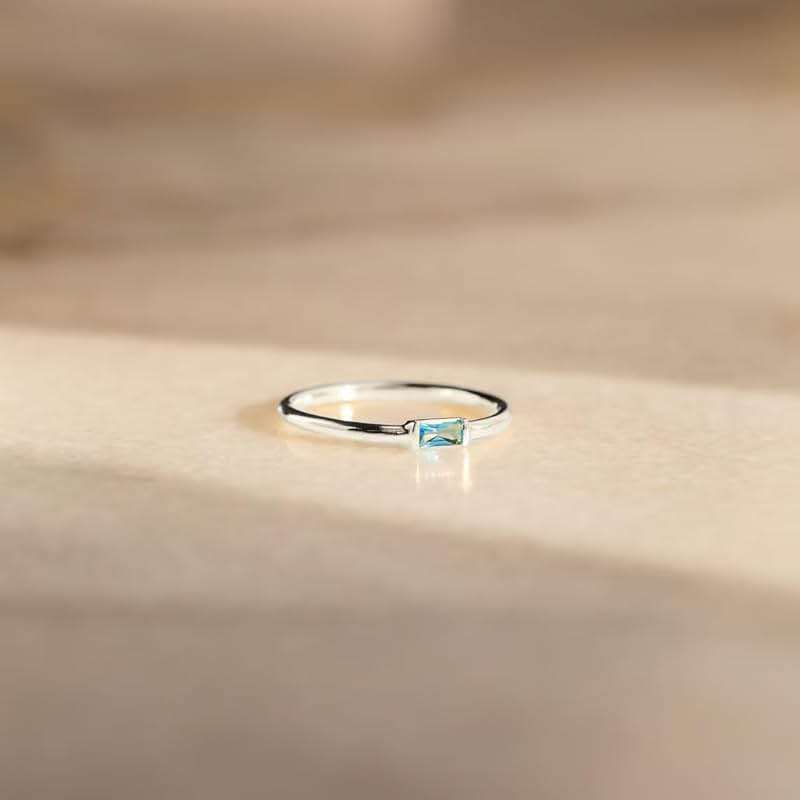 Helonley S925 Sterling Silver Birthstone Stackable Rings for Women Mother with Cubic zirconium Mom Ring Mother's Day Jewelry Gifts for Wife - Image 3
