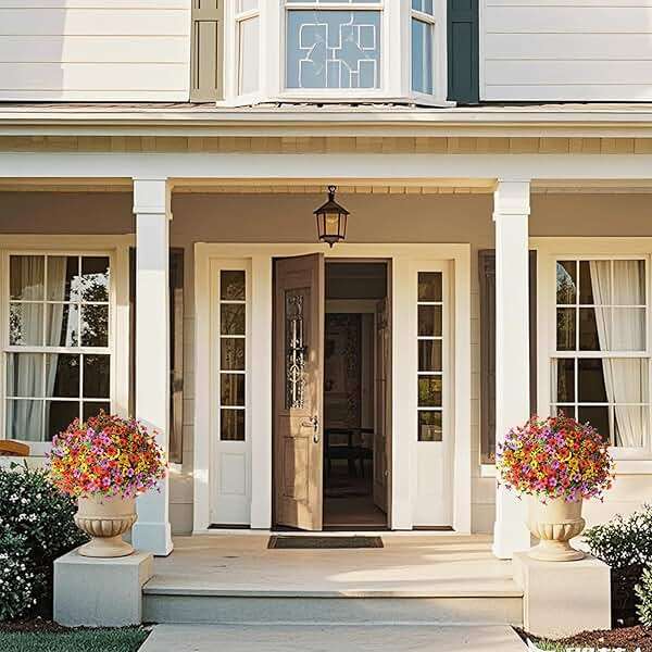 ZFProcess Artificial Flowers Faux Plants Outdoor Fake Flowers Spring Decor,12 Bundles Realistic Plastic Plant Colorful Daisy UV Resistant for Porch Patio Home Yard Garden Window Box Pot Planters - Image 4