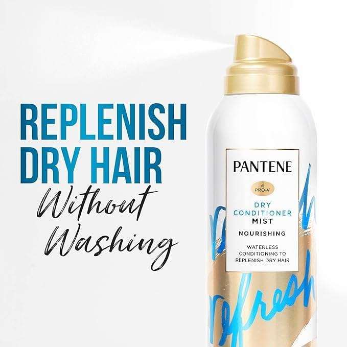 Pantene Dry Conditioner Mist Spray for Hair, 3.9oz, Blue - Instant Hydration and Frizz Control with Vitamin B5, Safe for Color Treated Hair, Pro-V Refresh - Image 2