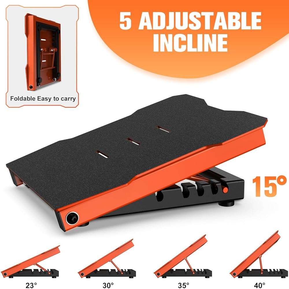YONKFUL Steel Slant Board Calf Stretcher, 600 Lbs Weight Capacity 5-Level Adjustable Incline Board Squat Wedge Achilles Ankle Stretcher Non-Slip Surface for Squat, Fitness, Physical Therapy - Image 4