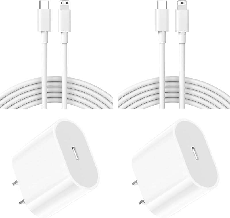 iPhone Super Fast Charger 2-Pack 20W Rapid USB C Charger Block with 6.6ft Type C to Lightning Cable Quick Charging Cord for iPhone 14/13/12/11/Pro Max/Mini/Plus/SE/Xr/X/Xs - Image 1