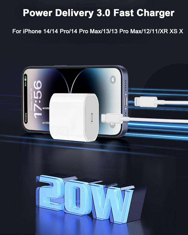 iPhone Super Fast Charger 2-Pack 20W Rapid USB C Charger Block with 6.6ft Type C to Lightning Cable Quick Charging Cord for iPhone 14/13/12/11/Pro Max/Mini/Plus/SE/Xr/X/Xs - Image 2