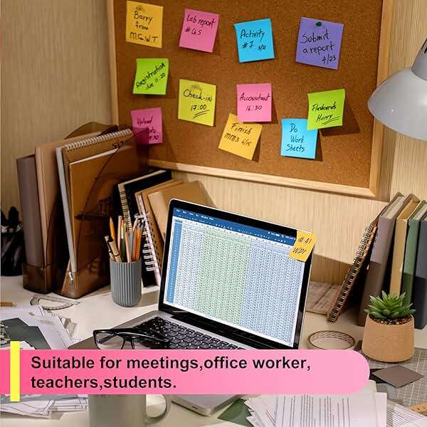OHOME Sticky Notes - 12 Pads, 3”x3” - Colorful Self-Stick Post Notes Bulk - Office Desk Accessories | Teacher Classroom Must Haves,Aesthetic School Supplies for Home,Back to School Essential - Image 5