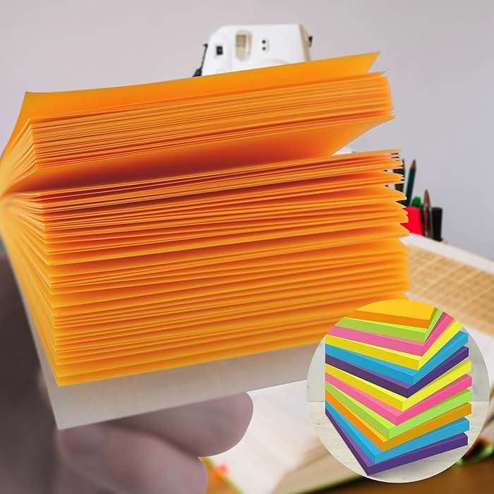 OHOME Sticky Notes - 12 Pads, 3”x3” - Colorful Self-Stick Post Notes Bulk - Office Desk Accessories | Teacher Classroom Must Haves,Aesthetic School Supplies for Home,Back to School Essential - Image 6