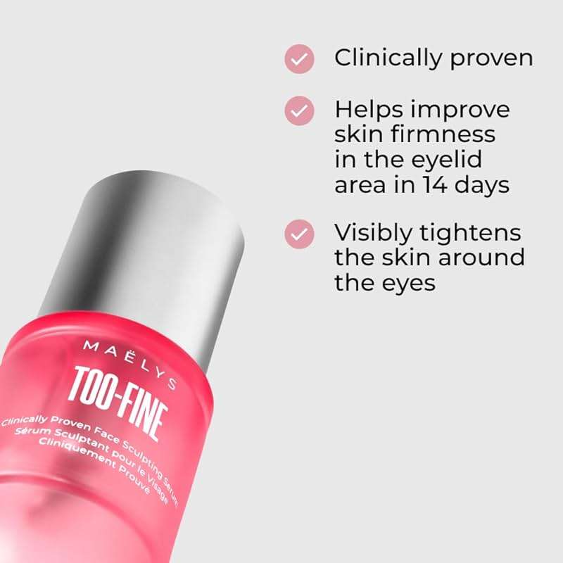 MAËLYS TOO-FINE Firming Anti-Aging Face Serum - Instantly Lifted Look - Glaucine & Bacillus Ferment - Face Tightening Serum Helps Lift Look of Sagging Skin on Jawline, Cheekbones & Under Eyes (15 mL) - Image 2