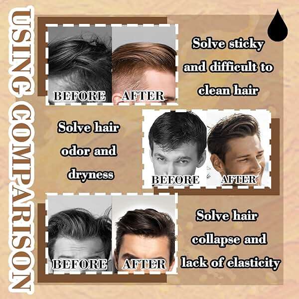 Mens Hair Styling Gel Kit with 2 Combs,Mens Grooming Fluffy Hair Salon Gels Wax Set,Moisturizing Long Lasting Non-Greasy Fast Build Hair Wax for Men - Image 4