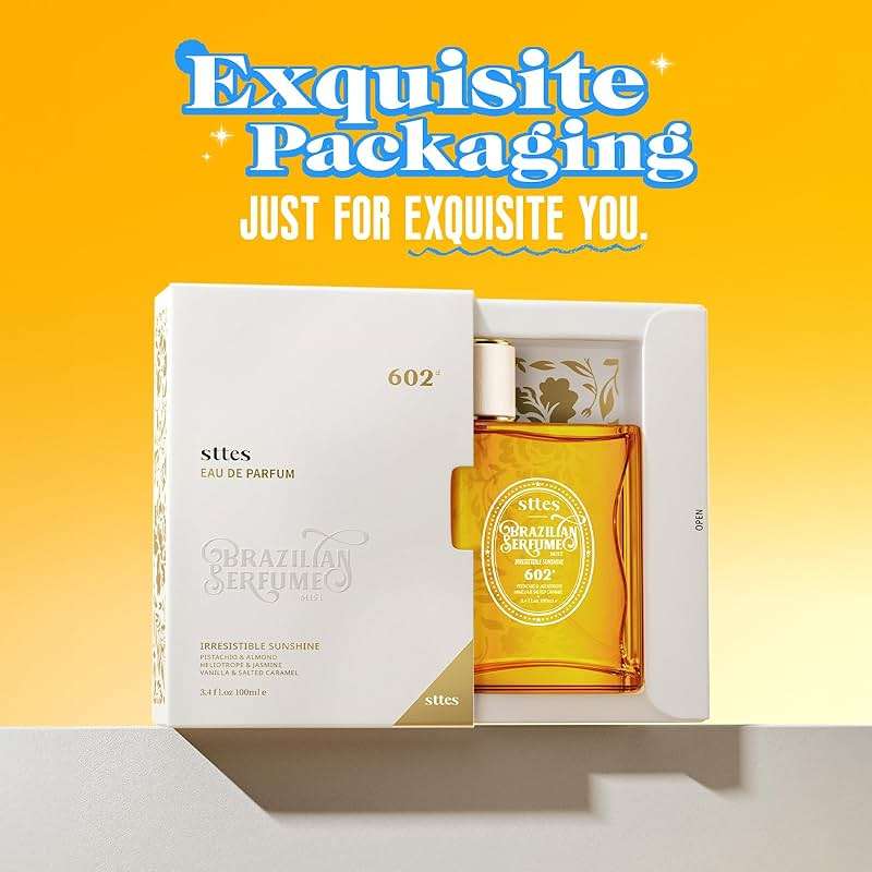 Sttes Perfume 02# Irresistible Sunshine for Women - Pistachio, Vanilla & Salted Caramel Eau de Perfume 100ml (3.4fl oz) Sweet Gourmand Caramel Vanilla Fragrance (Evolution of 602) - Image 10