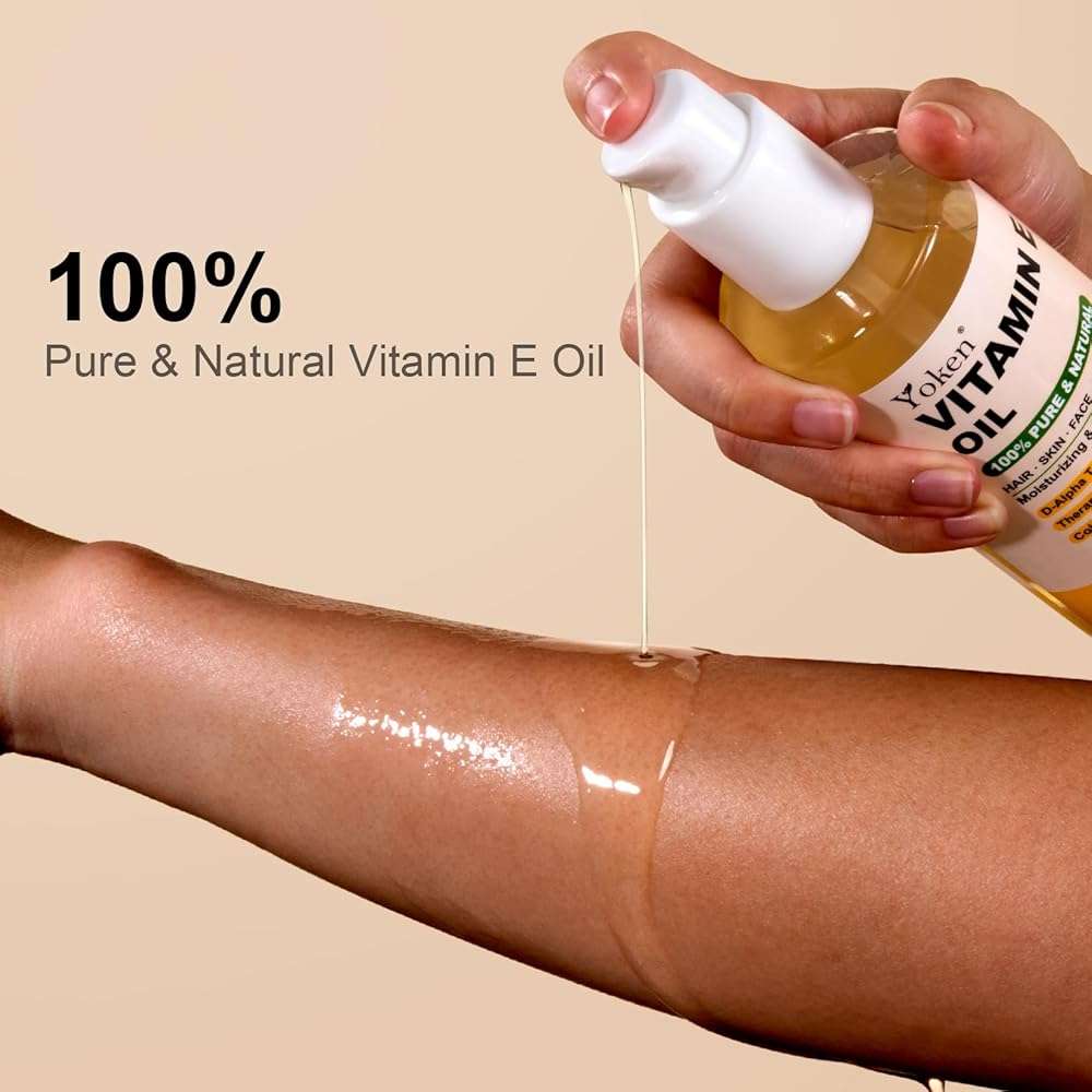 Yoken Vitamin E Oil 8 Oz Vitamin E oil for Skin Vitamine oils for Face Perfect Bath and Body Oil Cold Pressed Hexane Free Non-GMO Gluten Free Formula - Image 2