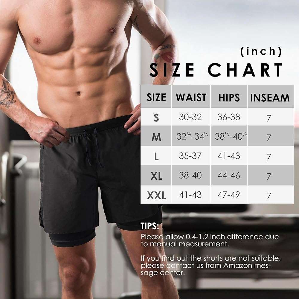 NIMOJIRO Men's 2 in 1 Running Shorts Workout Athletic Training Gym Outdoor Sports Shorts - Image 7