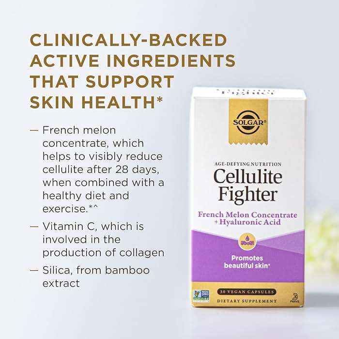 Solgar Cellulite Fighter Skin Vitamin and Mineral Supplement, Support Smooth Skin with French Melon Concentrate, Hyaluronic Acid and Vitamin C Supplement, Age-Defying Nutrition for Women, 30 Servings - Image 6