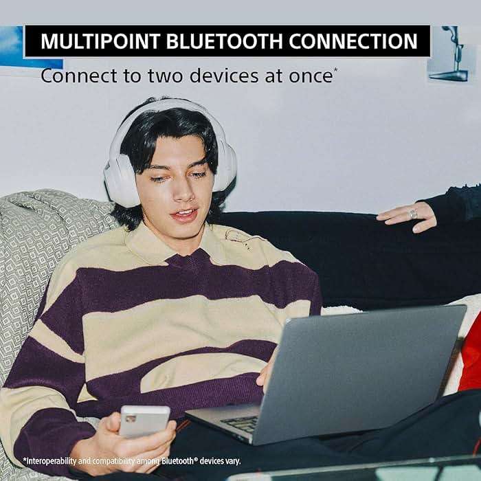 Sony ULT WEAR Noise Canceling Wireless Headphones with Alexa Built-in, Massive Bass Comfortable Design, Black WHULT900N/B Bundle with Pro Audio Headphone Stand + Microfiber Cloth - Image 7