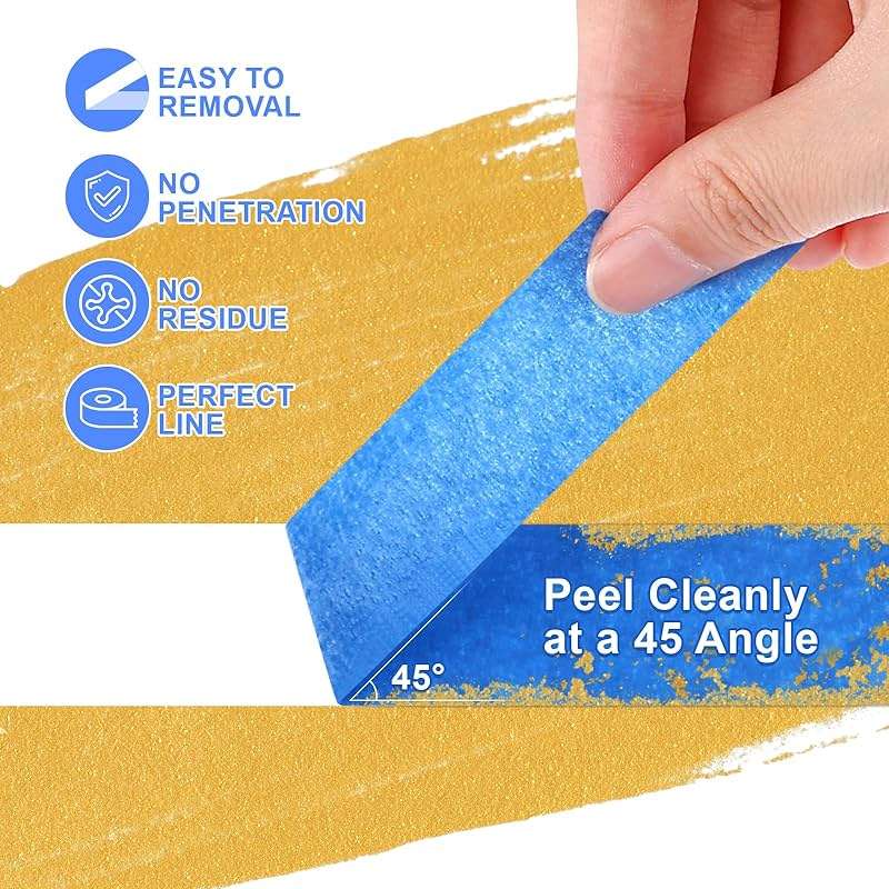 NEOACT 16 Rolls Painters Tape 2 Inch Wide,Multi-Surface No Residue Blue Masking Tape for Walls Painting,Packing,Labeling,DIY Crafts,2 Inch x 55 Yards(880 Yards Total) - Image 4
