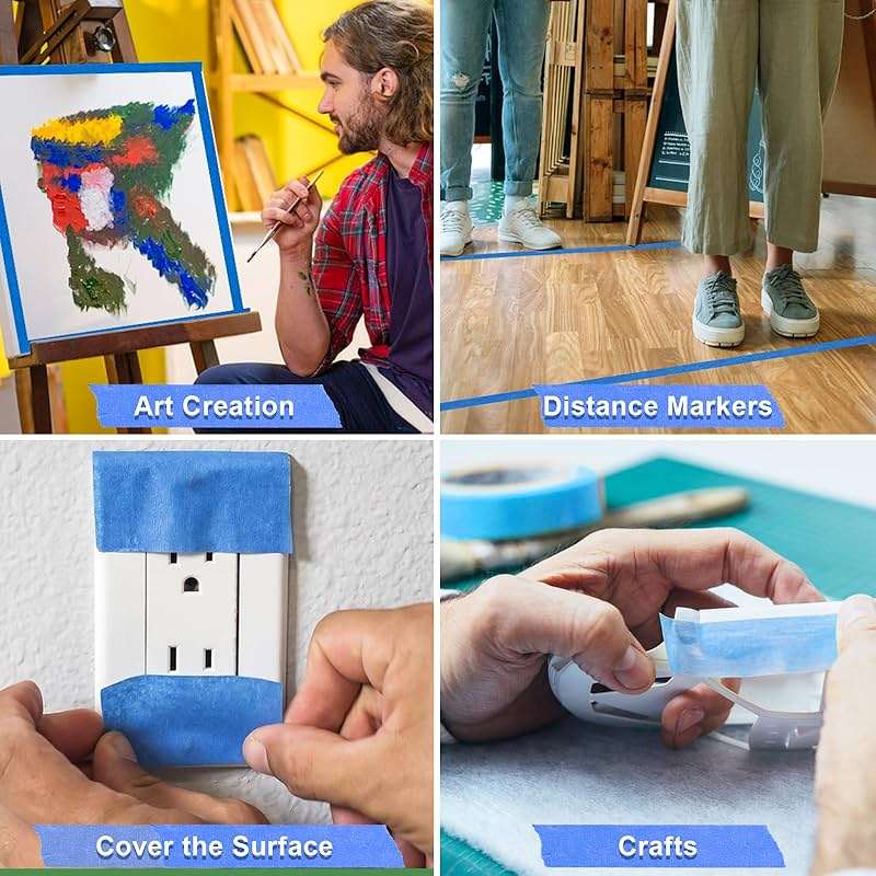 NEOACT 16 Rolls Painters Tape 2 Inch Wide,Multi-Surface No Residue Blue Masking Tape for Walls Painting,Packing,Labeling,DIY Crafts,2 Inch x 55 Yards(880 Yards Total) - Image 7