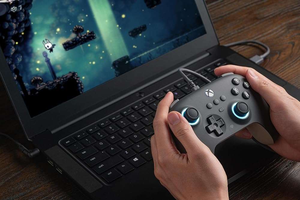8BitDo Ultimate C Wired Controller for Xbox with Hall Effect Joysticks and Triggers, RGB Lighting Fire Ring, Compatible with Xbox Series X|S, Xbox One, Windows 10/11 - Officially Licensed (Dark Gray) - Image 6