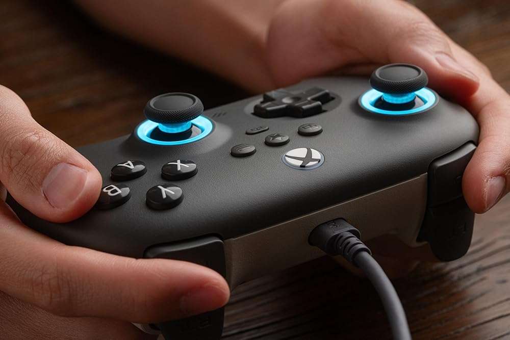 8BitDo Ultimate C Wired Controller for Xbox with Hall Effect Joysticks and Triggers, RGB Lighting Fire Ring, Compatible with Xbox Series X|S, Xbox One, Windows 10/11 - Officially Licensed (Dark Gray) - Image 7