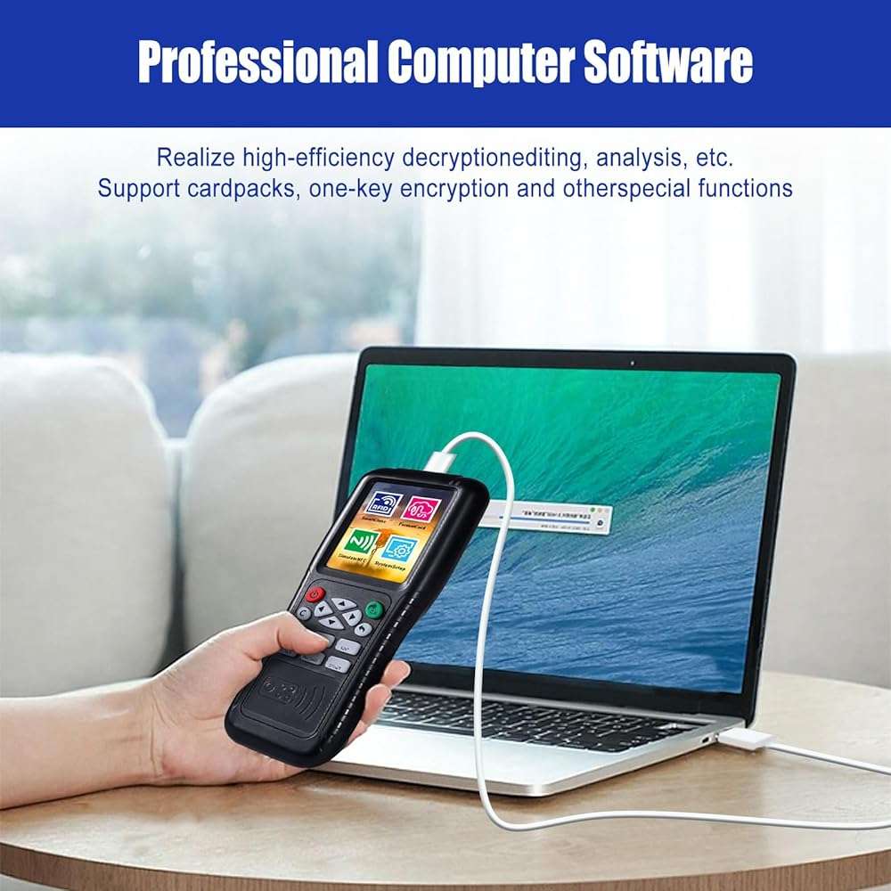 RFID ID Duplicator Copier Writer Decode Function Smart Card Key Machine RFID NFC Copier ID Reader Writer with T557 125khz H-ID Cards,ID 125kh Keyfobs and IC 13.56mhz Key Tags - Image 5