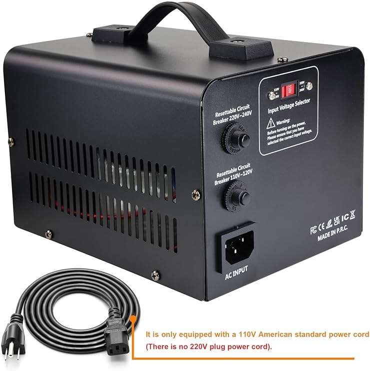 Yinleader 1000W 110V to 220V EU Voltage Converter Transformer Step Up/Down Converter 110/120 Volt - 220/230/240 Volt w/US Power Cord(NO 220V Power Cord) - Image 4