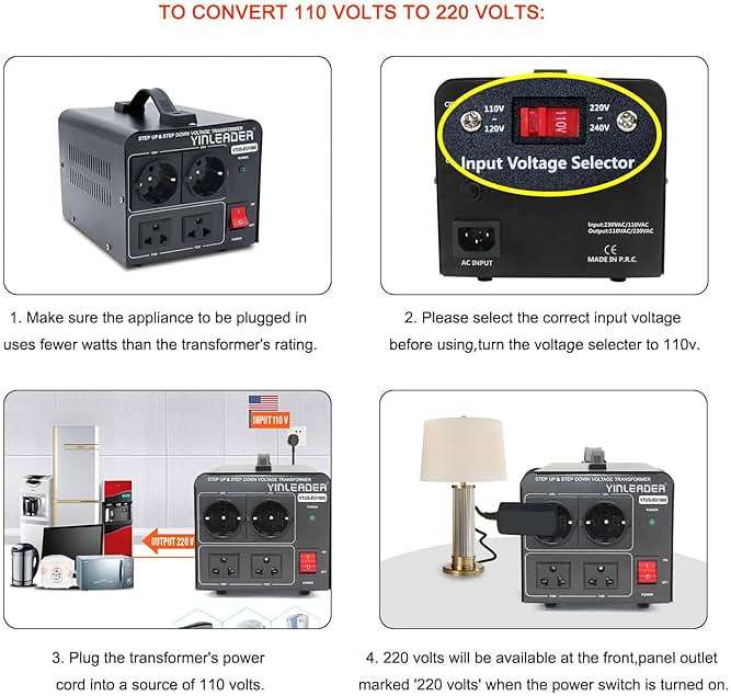 Yinleader 1000W 110V to 220V EU Voltage Converter Transformer Step Up/Down Converter 110/120 Volt - 220/230/240 Volt w/US Power Cord(NO 220V Power Cord) - Image 5
