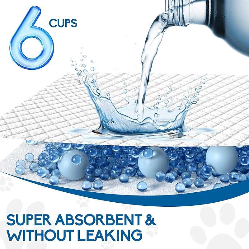 ASIVZLOW 40 Count 24"X24" Disposable Puppy Pads Super Absorbent &Leak-Proof Quick-Dry Underpads for Baby Adults Elder Large Pee Pads for Dogs Deodorant 6-Layer Cat Wee Wee Pads Training Pads - Image 3