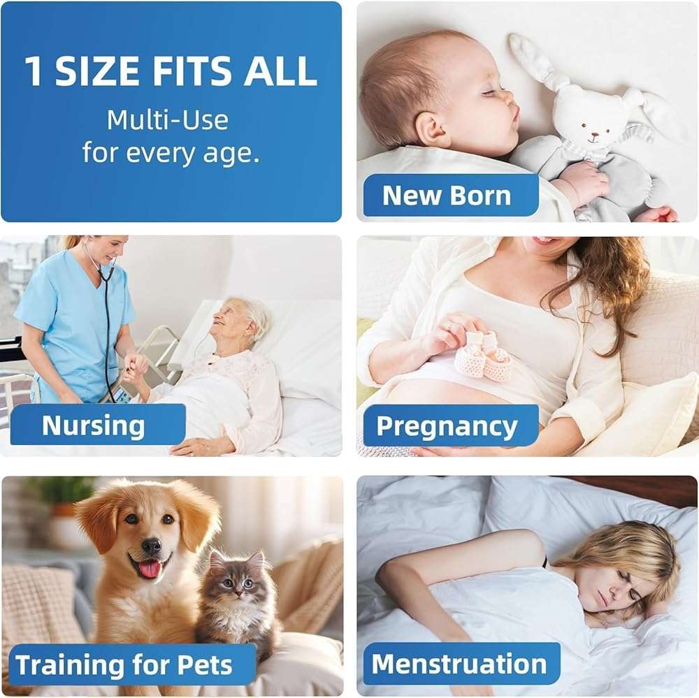 ASIVZLOW 40 Count 24"X24" Disposable Puppy Pads Super Absorbent &Leak-Proof Quick-Dry Underpads for Baby Adults Elder Large Pee Pads for Dogs Deodorant 6-Layer Cat Wee Wee Pads Training Pads - Image 5
