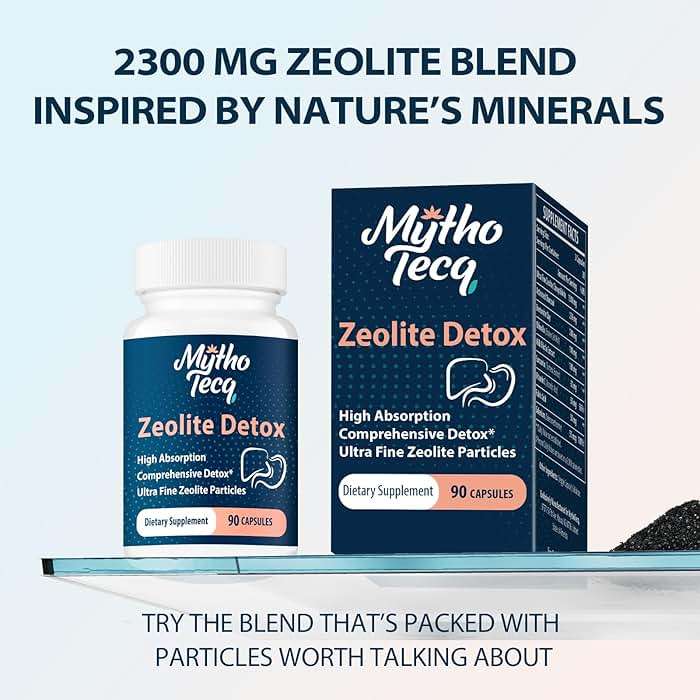 MythoTecq 2300 MG Zeolite Detox Capsules - Activated Charcoal & Bentonite Clay, Highly Absorbable Full Body, Liver & Gut Cleanse, Zeolite Clinoptilolite（90 Capsules） - Image 3