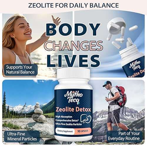 MythoTecq 2300 MG Zeolite Detox Capsules - Activated Charcoal & Bentonite Clay, Highly Absorbable Full Body, Liver & Gut Cleanse, Zeolite Clinoptilolite（90 Capsules） - Image 6
