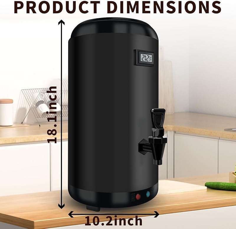 Nalison Electric Heating Insulated Beverage Dispenser-12 L/3.2 Gallon Hot Drink Beverage for Catering-Stainless Steel Hot Beverage Dispenser Coffee Urn with Spigot for tea,Juice (black) - Image 2