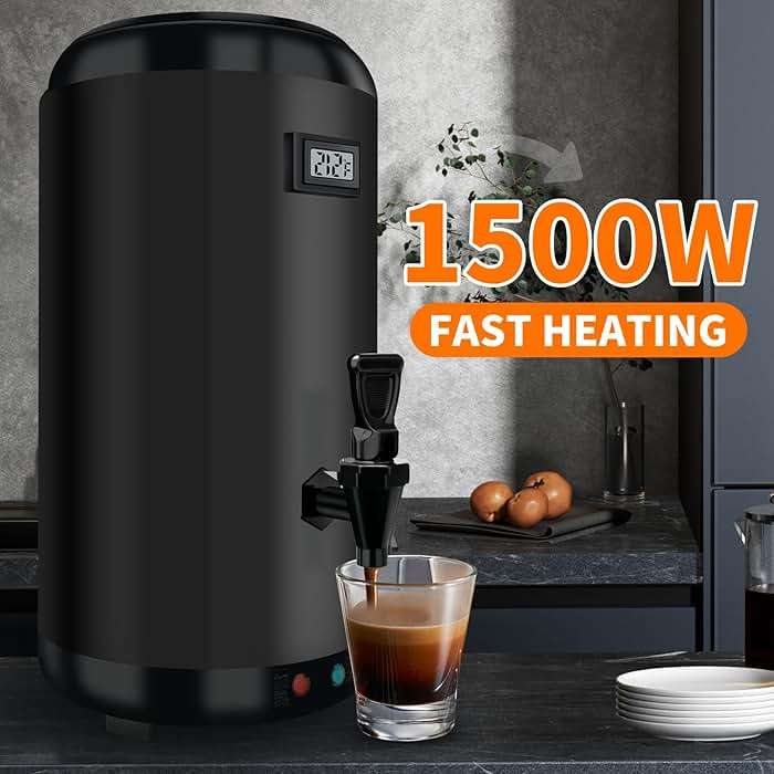 Nalison Electric Heating Insulated Beverage Dispenser-12 L/3.2 Gallon Hot Drink Beverage for Catering-Stainless Steel Hot Beverage Dispenser Coffee Urn with Spigot for tea,Juice (black) - Image 3
