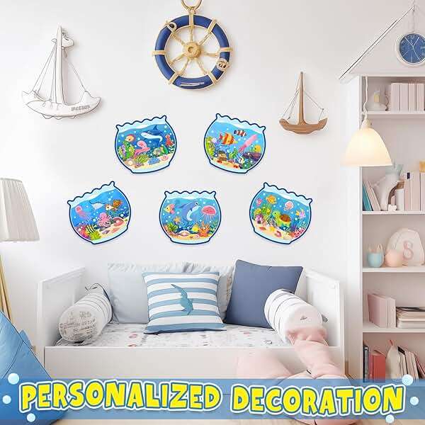 Summer Craft Kits for Kids Make A Ocean Animals Worlds Stickers Scene, Summer Craft Under The Sea Scene Sticker Shark Tropical Fish Sea Animal Bulk Set for Home Classroom Game Activities (24Set) - Image 6