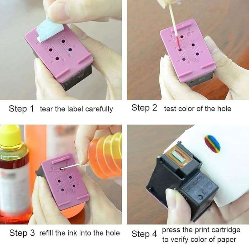 Remplacemet Ink Refill Kit 100ml for HP 67 61 65 60 62 63 910 920 901 902 932 933 934 940 952 94 95 96 Inkjet Printer Cartridges Refillable Ink Cartridges CIS CISS System 4 Color Set New Sealed - Image 3
