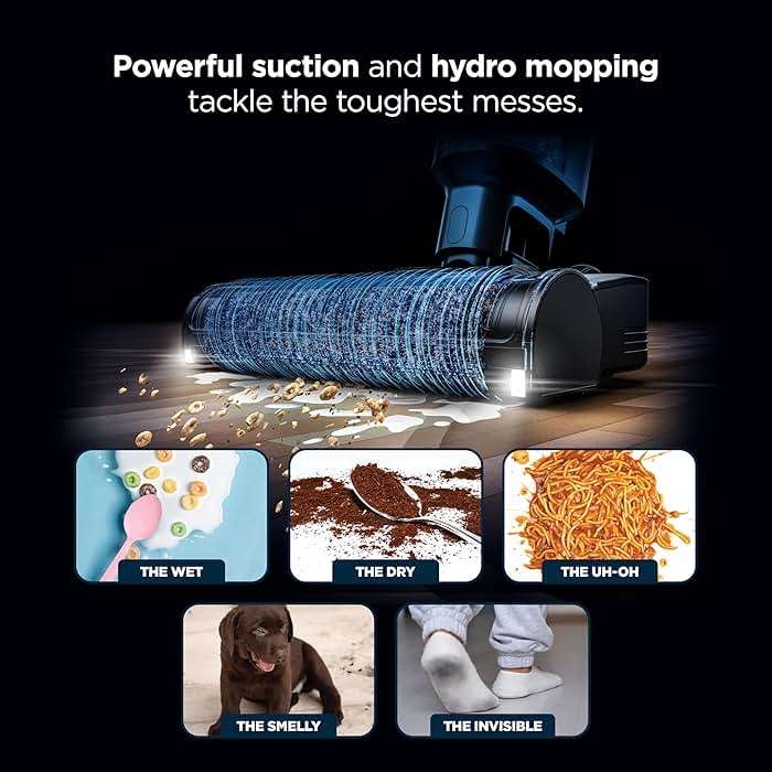 Shark | Wet Dry Vacuum Cleaner | Vacuum and Mop Combo | HydroVac MessMaster | 3-in-1 Self-Cleaning + Powerful Suction | 2 Brushrolls & 2 Solutions Included | Hardwood Floor & Area Rug Cleaner | AW261 - Image 3