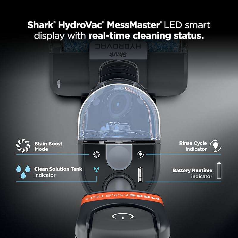 Shark | Wet Dry Vacuum Cleaner | Vacuum and Mop Combo | HydroVac MessMaster | 3-in-1 Self-Cleaning + Powerful Suction | 2 Brushrolls & 2 Solutions Included | Hardwood Floor & Area Rug Cleaner | AW261 - Image 9
