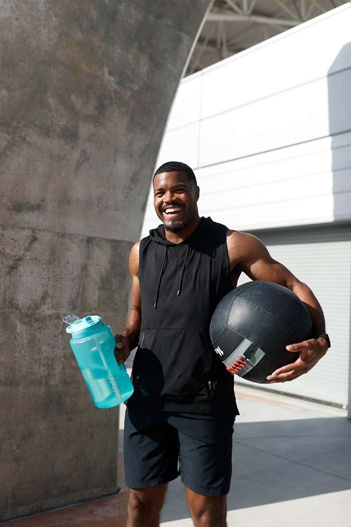 Zulu Goals 128oz Half Gallon Plastic Water Bottle with Straw and Time Marker | Large Reusable Jug with Handle and Leak Proof Lid for All Day Hydration, Gym and Outdoors, Gift Ready, Aquaviva - Image 2