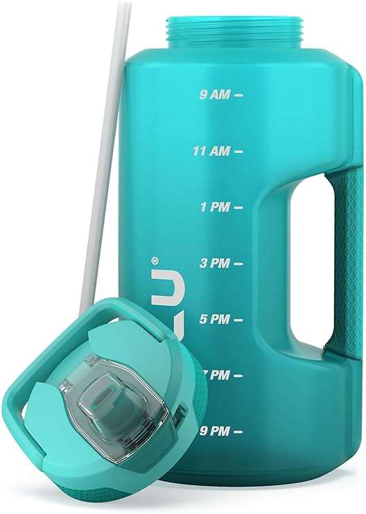 Zulu Goals 128oz Half Gallon Plastic Water Bottle with Straw and Time Marker | Large Reusable Jug with Handle and Leak Proof Lid for All Day Hydration, Gym and Outdoors, Gift Ready, Aquaviva - Image 6