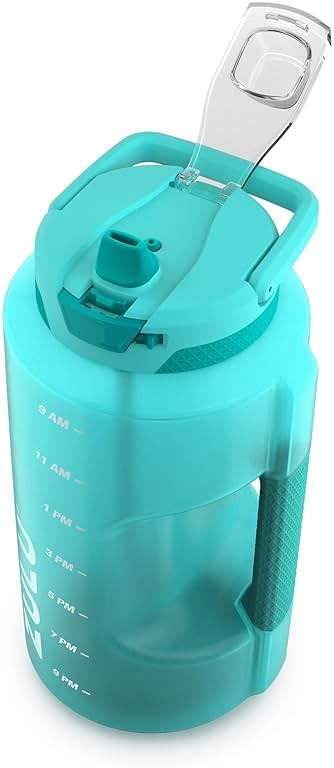 Zulu Goals 128oz Half Gallon Plastic Water Bottle with Straw and Time Marker | Large Reusable Jug with Handle and Leak Proof Lid for All Day Hydration, Gym and Outdoors, Gift Ready, Aquaviva - Image 7