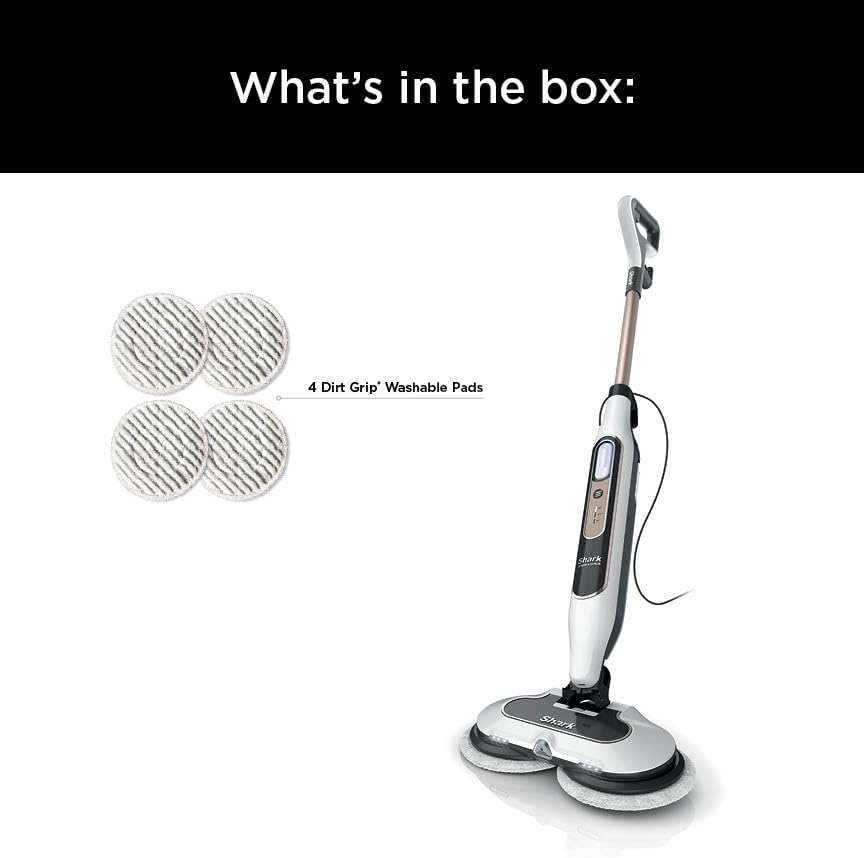 Shark Steam & Scrub with Steam Blaster Technology All-in-One Hard Floor Steam Mop with 3 Steam Modes & LED Headlights S8201, Rotator White - Image 8