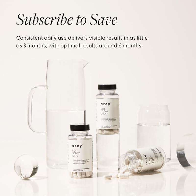 Arey Not Today, Grey Daily Hair Supplement for Women & Men | Slows Grey Hair Growth in 3–6 Months | Support for Thicker, Healthier Hair | Biotin, B + D Vitamins | Vegan & Gluten-Free (1 Month) - Image 8