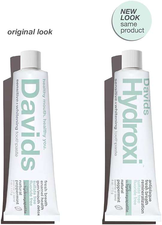 Davids Hydroxi Fluoride Free Nano Hydroxyapatite Toothpaste for Remineralizing, Sensitive Support, Whitening, Antiplaque, SLS Free, Natural Peppermint, 4oz, Made in USA - Image 2