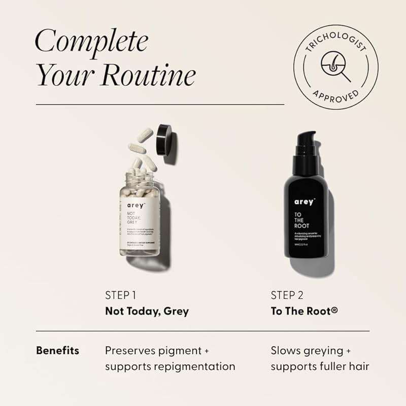 Arey To The Root Hair Serum for Women & Men | Slows Grey Hair Growth & Preserves Pigment in 3–6 Months | Non-Greasy Scalp Serum for Healthier, Fuller-Looking Hair | Vegan & Oil-Free Formula (1 Month) - Image 7