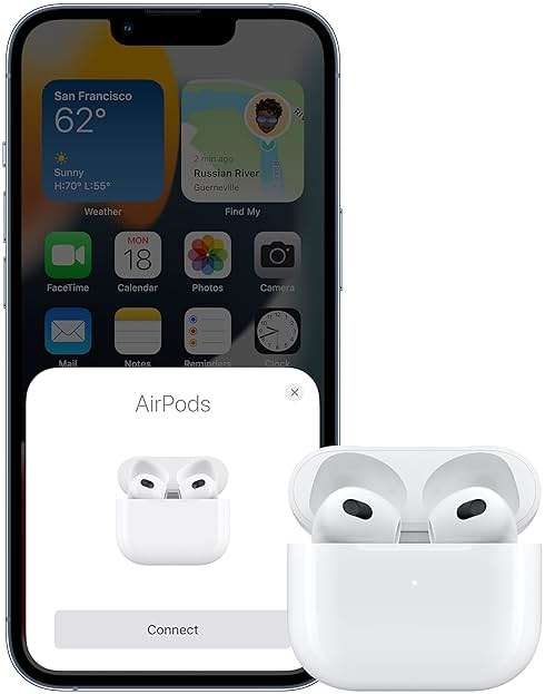 Apple AirPods (3rd Generation) Wireless Earbuds with MagSafe Charging Case. Spatial Audio, Sweat and Water Resistant, Up to 30 Hours of Battery Life. Bluetooth Headphones for iPhone - Image 6