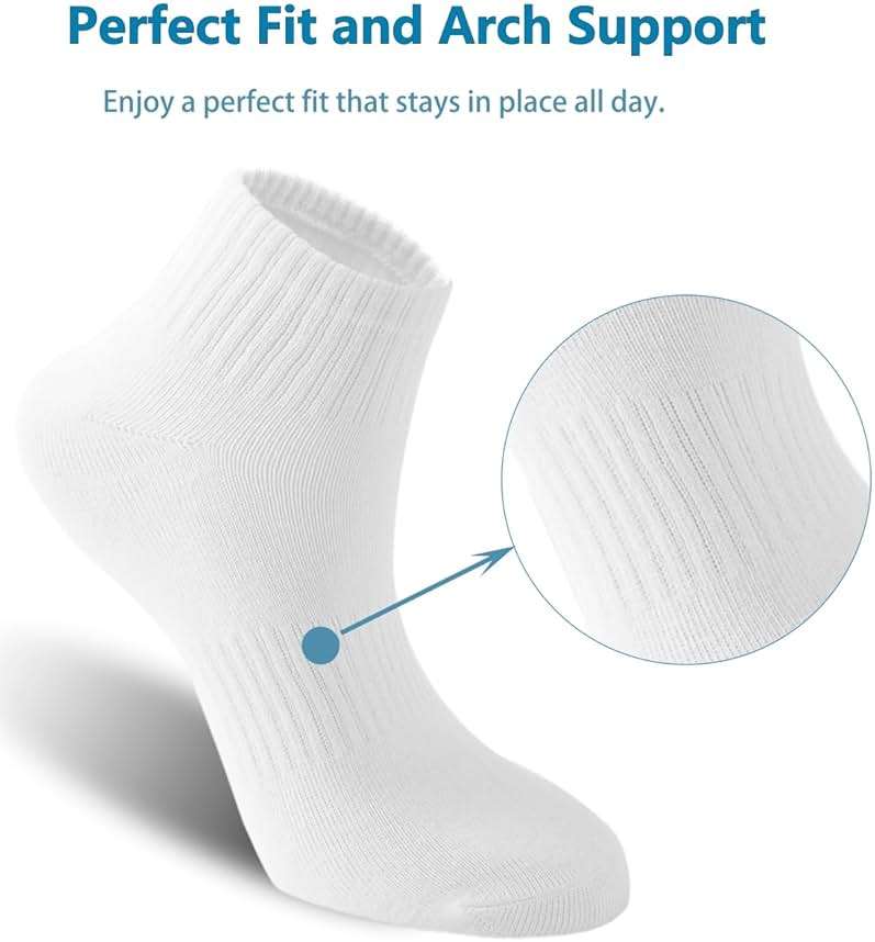 Irisbear Ankle Socks for Women, Cotton Gym Socks Thin Running Socks 5 Pairs - Image 2